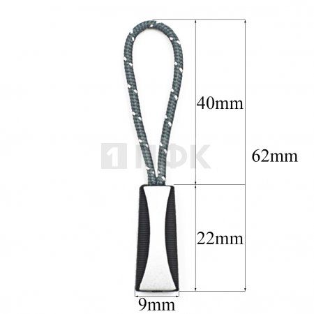 Пуллер для молнии №42 цвет 322 черный + шнур 319 (уп 1000шт/3000шт)