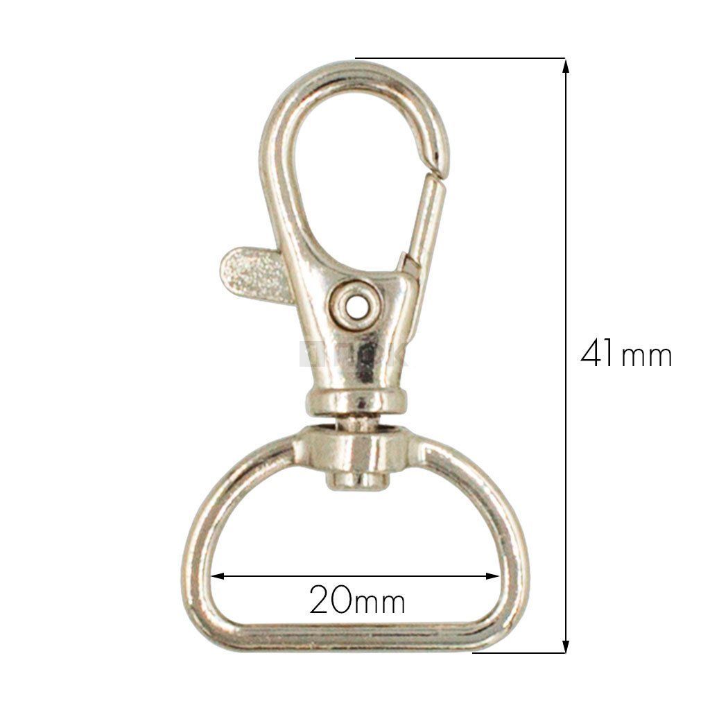 Карабин 20мм металл поворотный цв никель (уп 200шт) — ПФКР Карабин 20мм металл поворотный цв никель (уп 200шт)