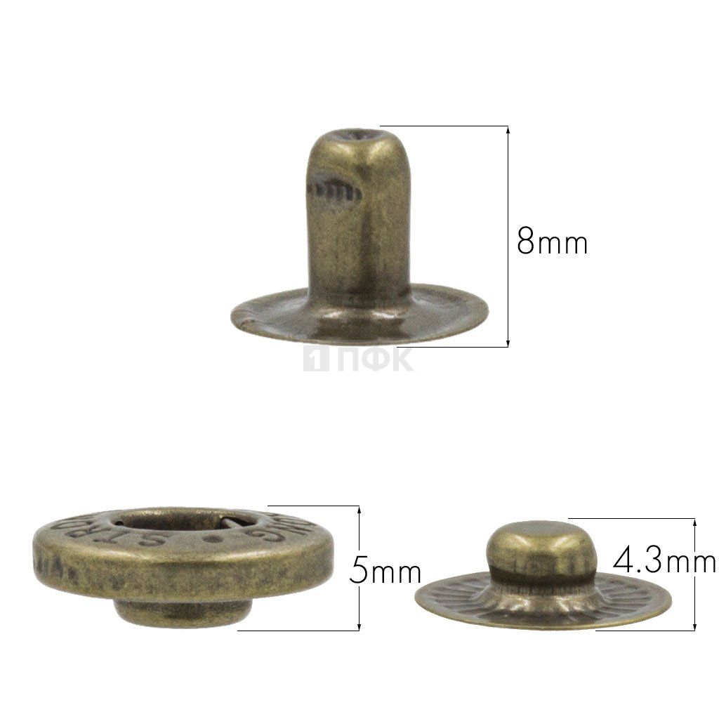 3 Части кнопки для одежды 15мм Альфа сталь цв антик (уп 720шт) STRONG — ПФКР 3 Части кнопки для одежды 15мм Альфа сталь цв антик (уп 720шт) STRONG