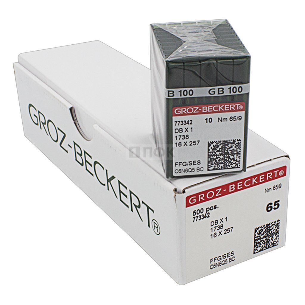 Иглы Groz Beckert DBx1 65/9 (уп 100шт)