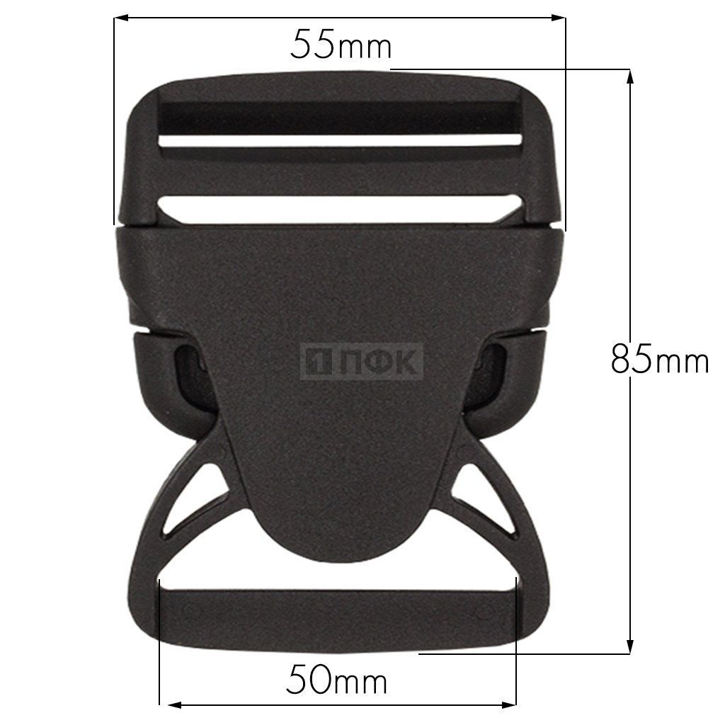 Фастекс (защелка-трезубец) ПП 50мм цв черный арт 1001 (уп 100шт) ПФК — ПФКР Фастекс (защелка-трезубец) ПП 50мм цв черный арт 1001 (уп 100шт) ПФК