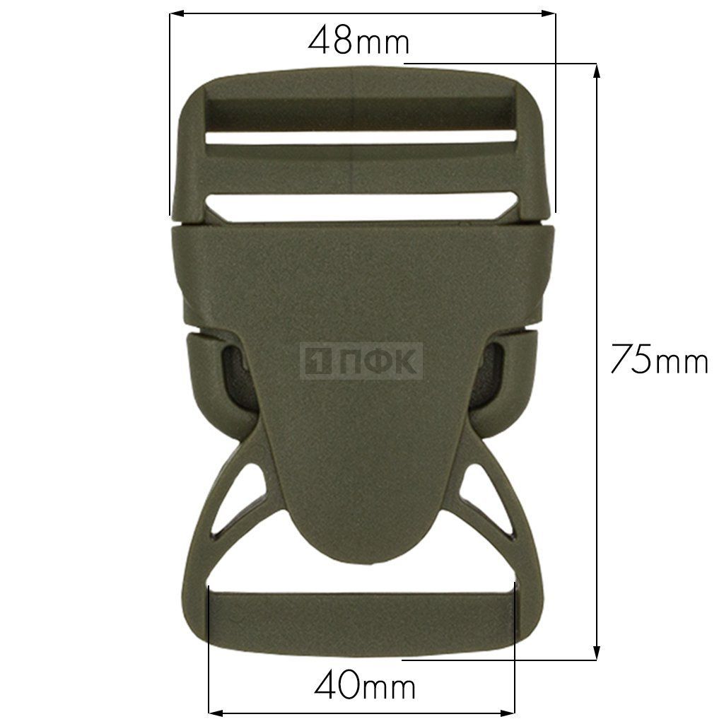 Фастекс (защелка-трезубец) ПП 40мм цв хаки арт 1001 (уп 100шт/2000шт) ПФК