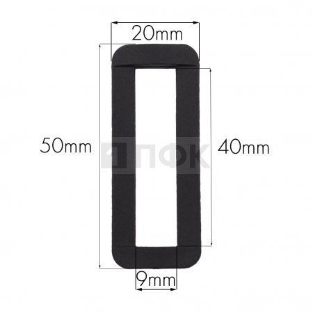 Пряжка-рамка Р-40(ОЩ-40) ПП 40мм цв черный (уп 1000шт/10000шт)