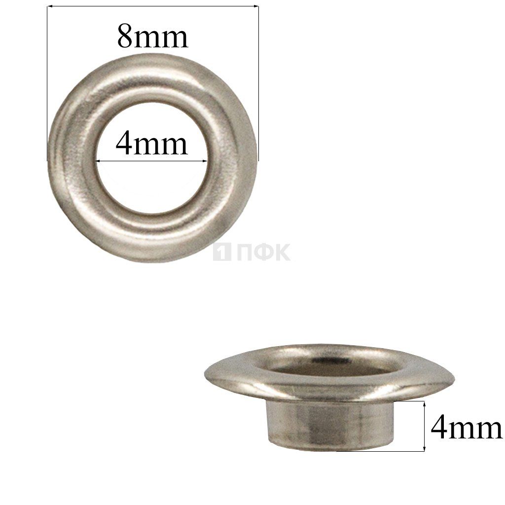 Люверсы №2 4мм сталь цв никель (уп 5000шт) 