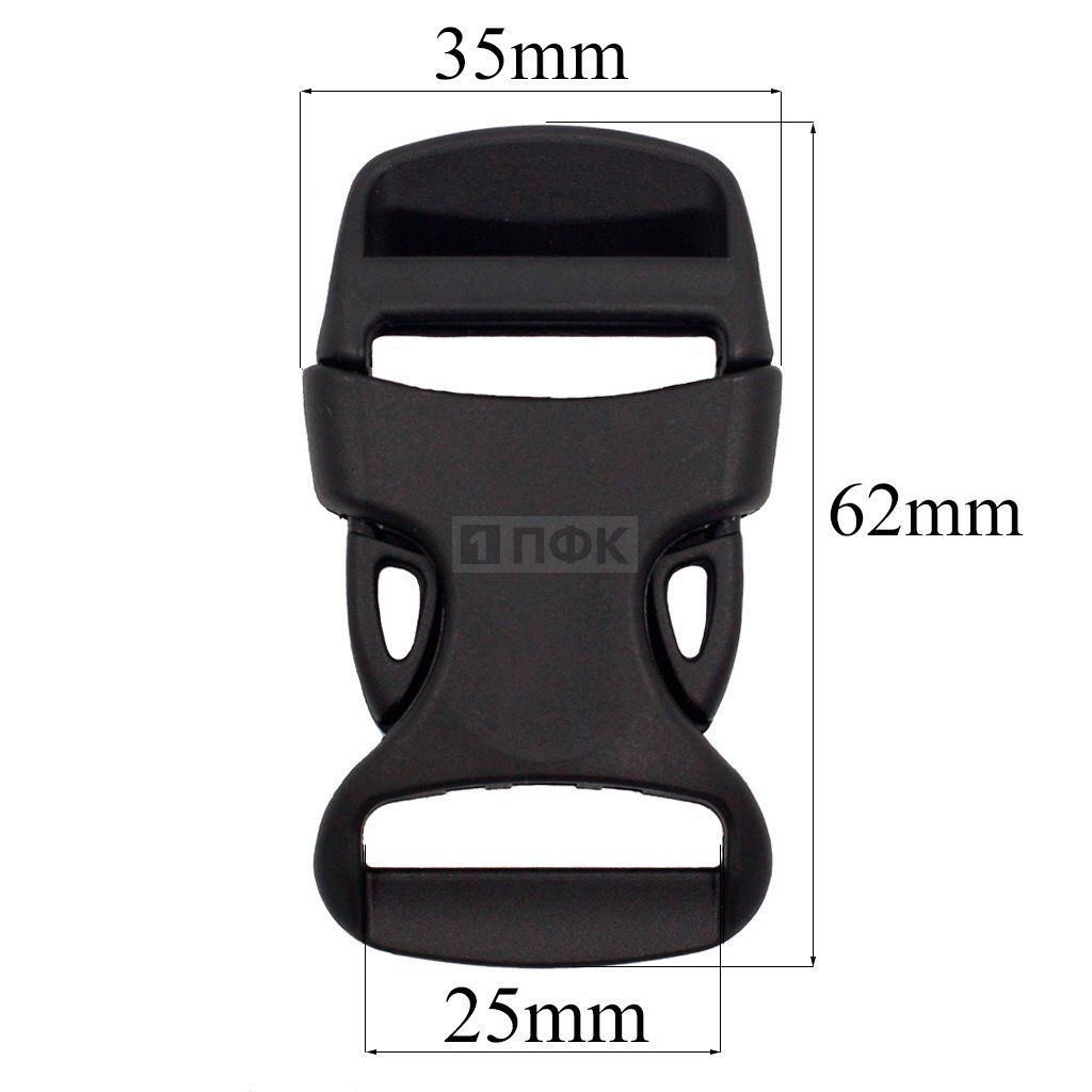 Фастекс Ф-25/6 (защелка-трезубец) ПП 25мм цв черный (уп 1000шт) — ПФКР Фастекс Ф-25/6 (защелка-трезубец) ПП 25мм цв черный (уп 1000шт)