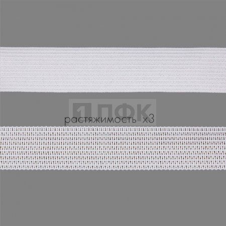 Резинка вязанная 20мм 7.4 гр/м цв белый (рул 40м/уп 600м) Резинка вязанная 20мм 7.4 гр/м цв белый (рул 40м/уп 600м)