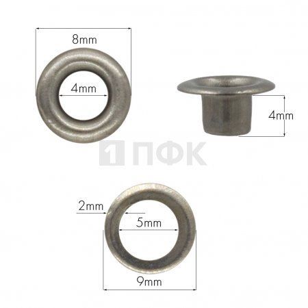 люверсы №2 4мм латунь цв никель тем (уп 5000шт) люверсы №2 4мм латунь цв никель тем (уп 5000шт)