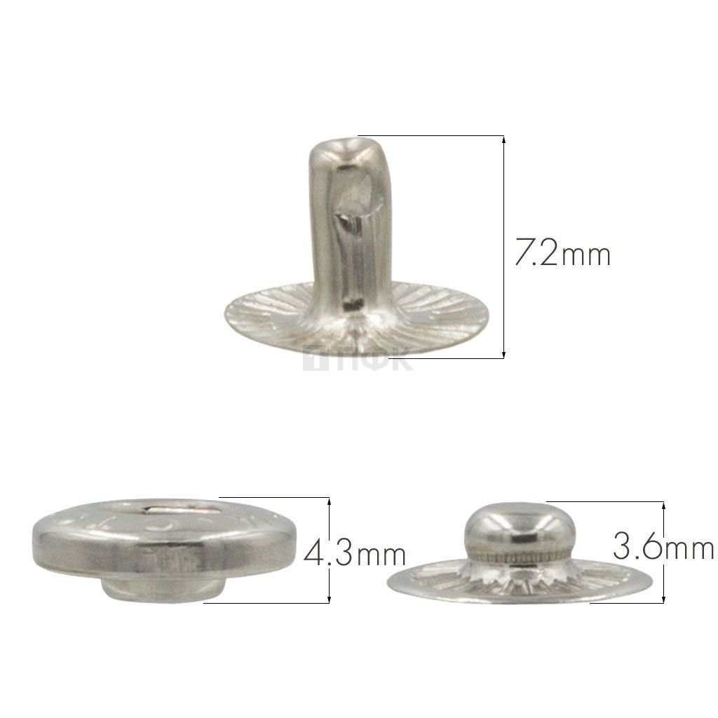 3 Части кнопки для одежды 12,5мм Альфа сталь цв никель (уп 1440шт) STORM — ПФКР 3 Части кнопки для одежды 12,5мм Альфа сталь цв никель (уп 1440шт) STORM