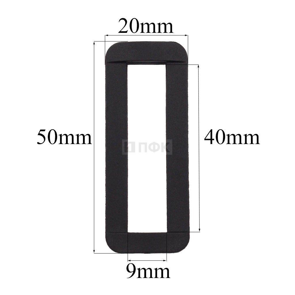 Пряжка-рамка Р-40(ОЩ-40) ПФЛ 40мм цв черный (уп 1000шт/10000шт)