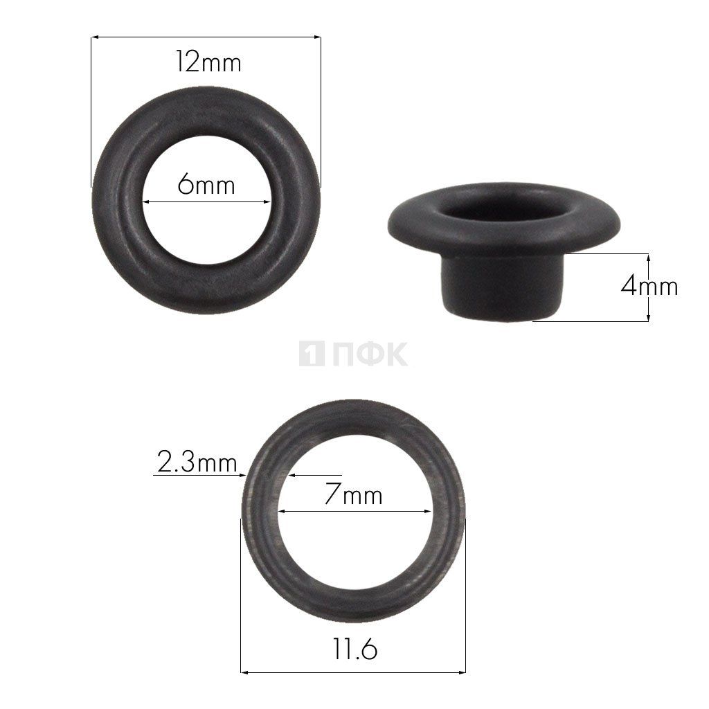 Люверсы №4 6мм латунь цв оксид (уп 5000шт) 