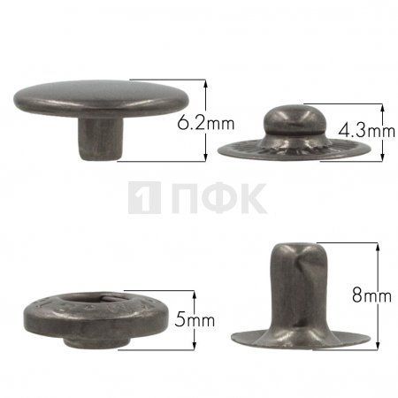 Кнопка для одежды 15мм Альфа нерж цв никель тем(уп 720шт) STORM Кнопка для одежды 15мм Альфа нерж цв никель тем(уп 720шт) STORM