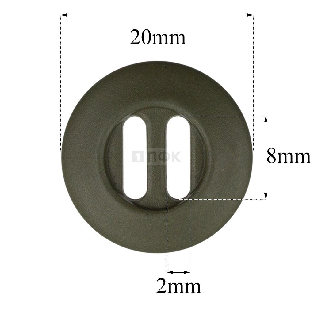 Пуговица КН-20 (Канада) ПП 20мм цв хаки (уп 1000шт)
