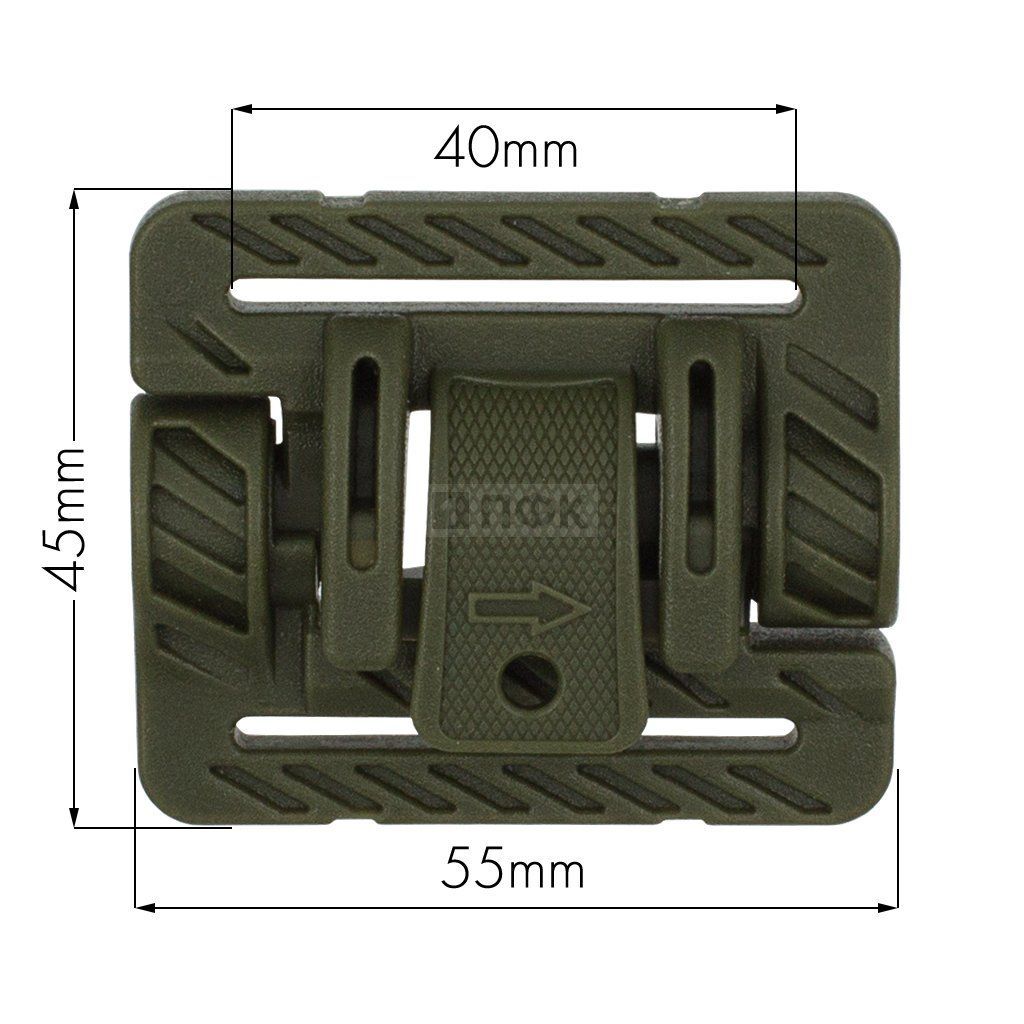 Пряжка 1043-40 самосброс 40мм цв хаки (уп 100шт) система быстрого сброса