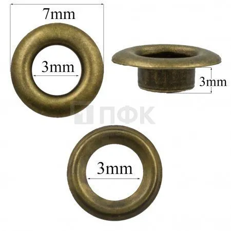 Люверсы №17 3мм нерж цв антик (уп 5000шт) Люверсы №17 3мм нерж цв антик (уп 5000шт)