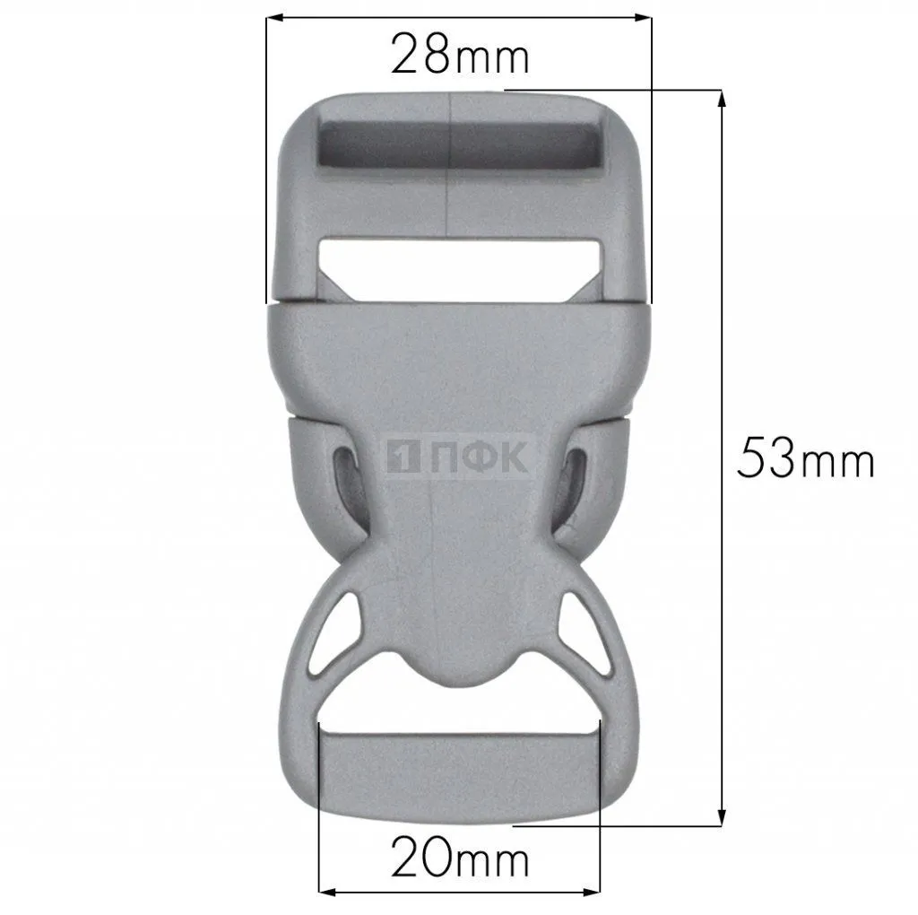 Фастекс НФ-20 (защелка-трезубец) ПА 20мм цв серебро (уп 1000шт)