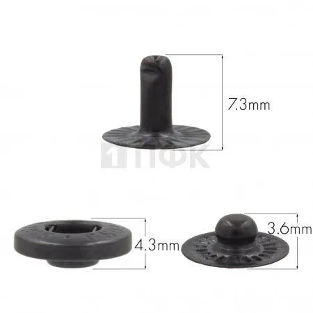 3 Части кнопки для одежды 12,5мм Альфа латунь цв оксид (уп 1440шт) STRONG