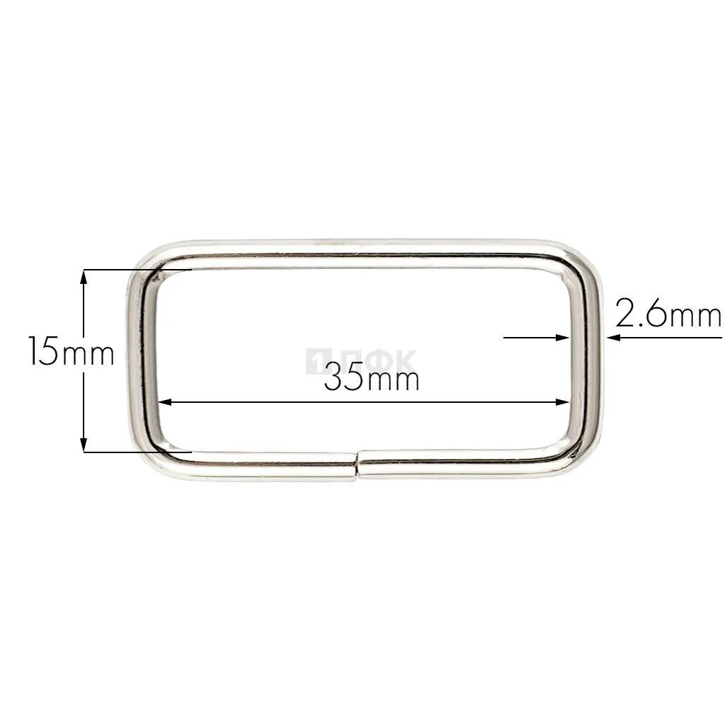 Пряжка - рамка 35мм (толщ 2,6мм) цв никель (уп 1000шт)