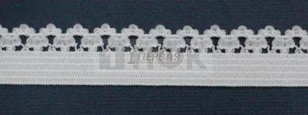 Резинка ажурная лайкра 10мм цв белый (уп 1000м)