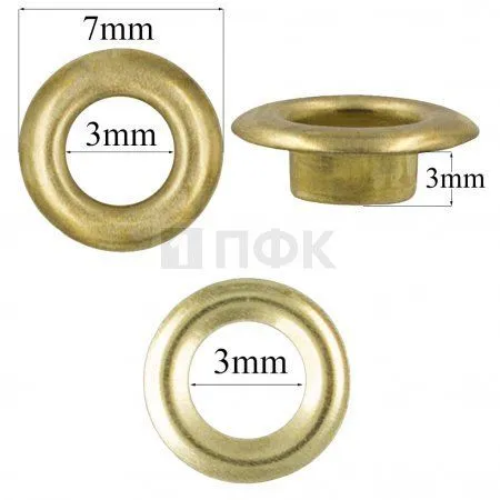 Люверсы №17 3мм нерж цв золото (уп 5000шт) Люверсы №17 3мм нерж цв золото (уп 5000шт)