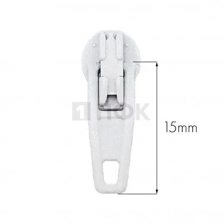 Бегунок для спиральной (витой) молнии тип 3 автомат цв 101 белый (уп 5000шт/25000шт) 1гр