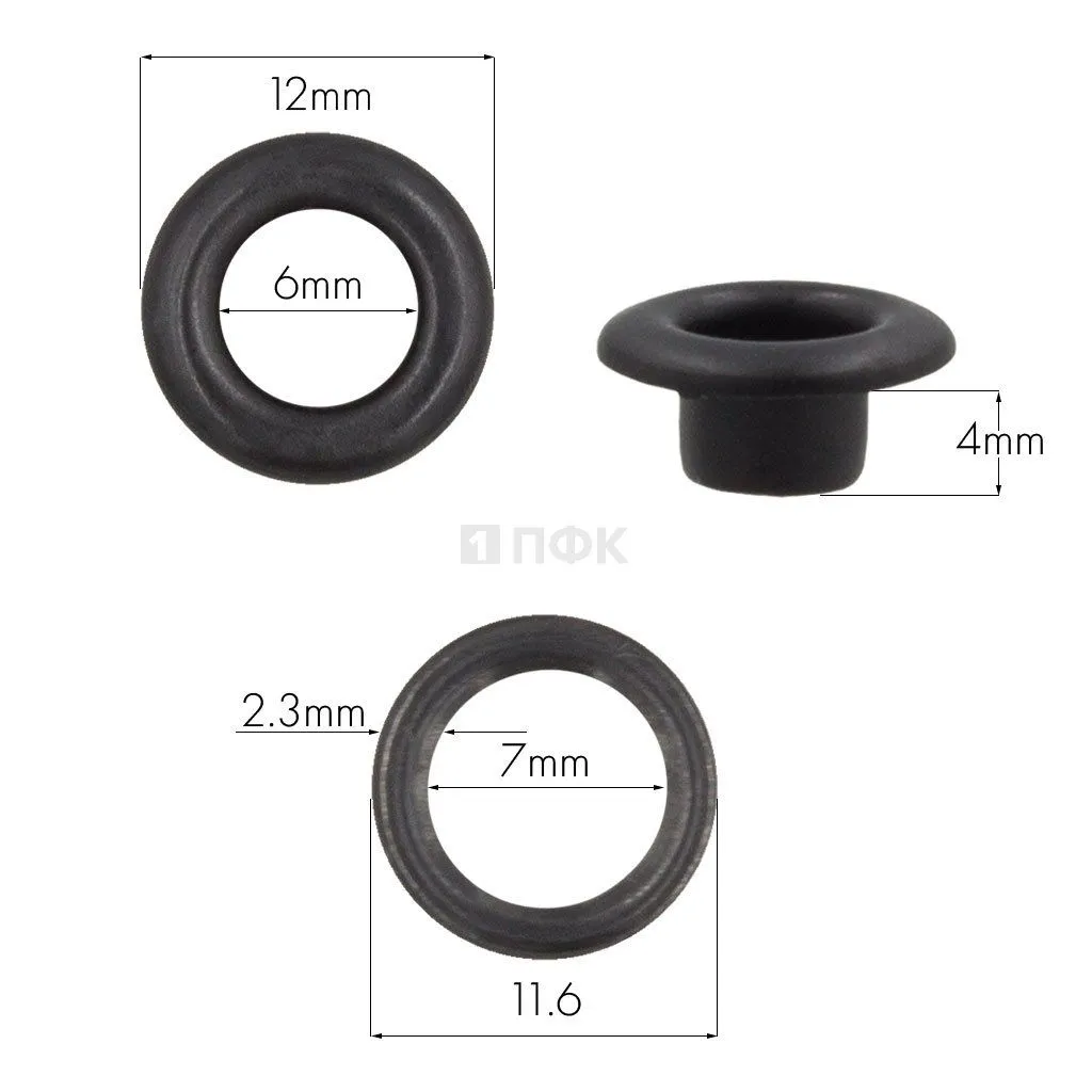 Люверсы №4 6мм сталь цв оксид (уп 5000шт) 