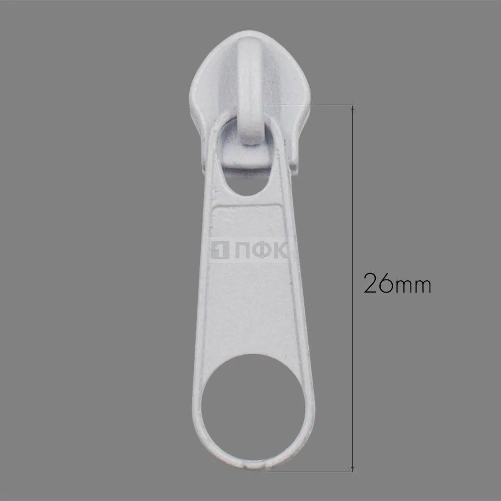Бегунок для спиральной (витой) молнии тип 5 галант цв 101 белый (уп 2000шт/10000шт) 1,7гр СТАНДАРТ