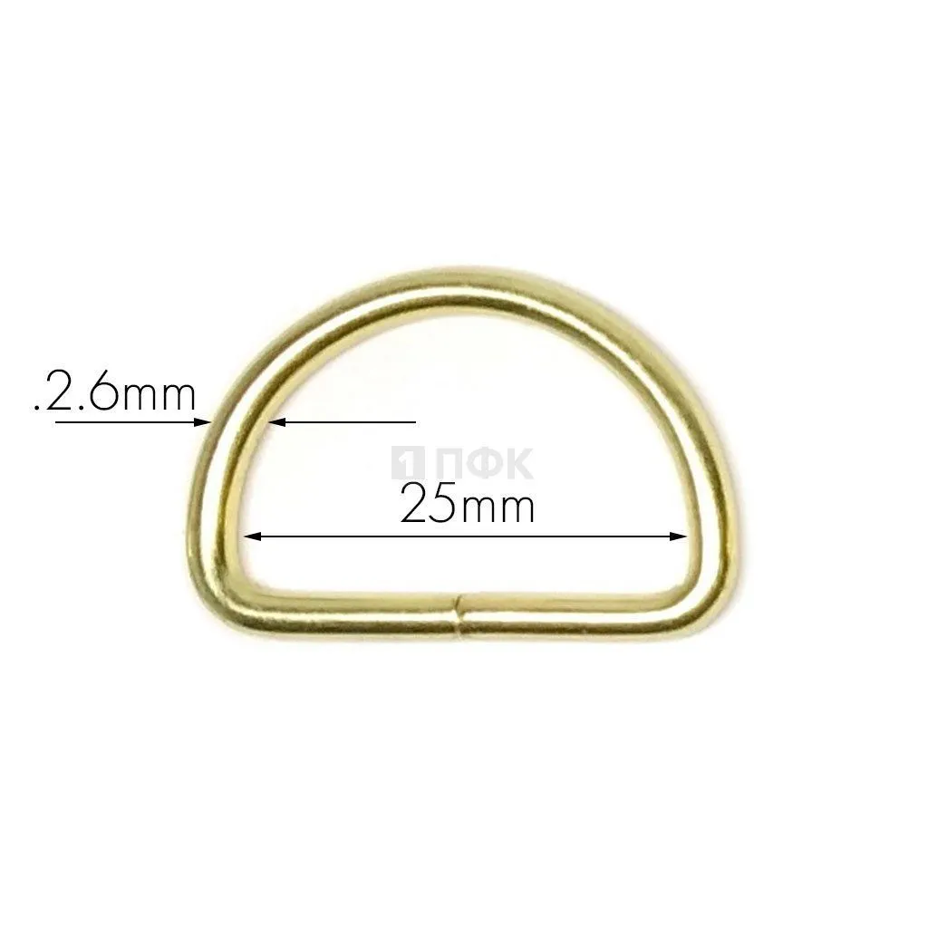 Полукольцо 25мм (толщ 2,6мм) цв золото (уп 1000шт/10000шт)