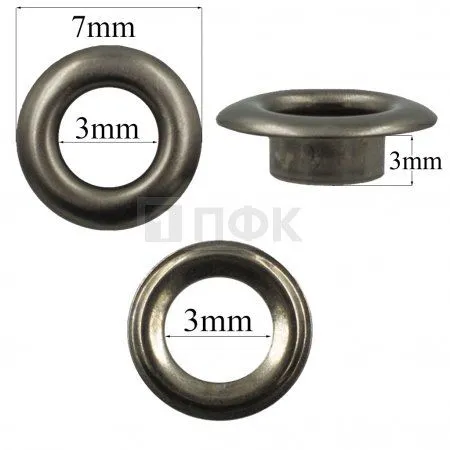 Люверсы №17 3мм нерж цв никель темн (уп 5000шт) Люверсы №17 3мм нерж цв никель темн (уп 5000шт)