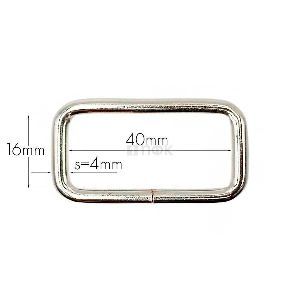 Пряжка - рамка 40мм (толщ 4мм) цв никель (уп 200/2800шт)