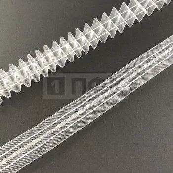 Шторная тесьма 20мм №020 BUZGULU MISINE цв прозрачный (рул 100м)