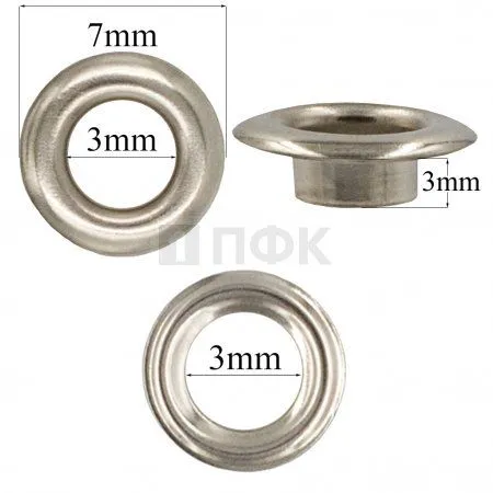 Люверсы №17 3мм нерж цв никель (уп 5000шт) Люверсы №17 3мм нерж цв никель (уп 5000шт)