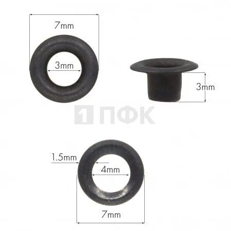 Люверсы №17 3мм сталь цв оксид (уп 5000шт) Люверсы №17 3мм сталь цв оксид (уп 5000шт)