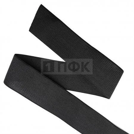 Резинка вязанная 60мм 18 гр/м цв черный (рул 40м/уп 200м)