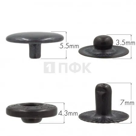 Кнопка для одежды 12,5мм Альфа нерж цв оксид (уп 1440шт) NEW STAR