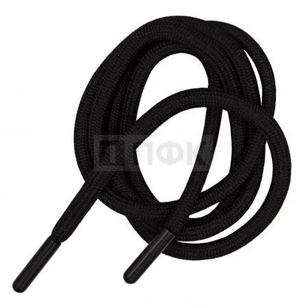 Шнурок 6мм 120см цв 322 черный (уп 100шт/2500шт)