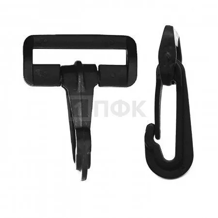 Карабин пластик поворотный 20мм ПП цв чёрный (уп 1000шт/кор10000шт) Карабин пластик поворотный 20мм ПП цв чёрный (уп 1000шт/кор10000шт)