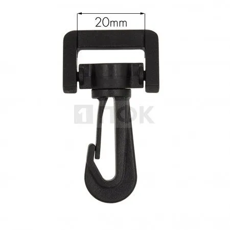 Карабин пластик поворотный 20мм POM цв чёрный (уп 400шт) 360 градусов Карабин пластик поворотный 20мм POM цв чёрный (уп 400шт) 360 градусов